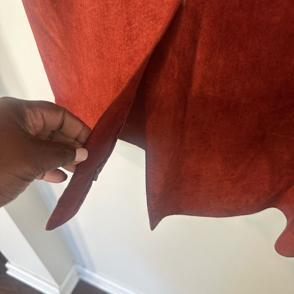 Jacqueline Ferrar Suede Vintage Pencil Midi Skirt 10 - Picture 6 of 8